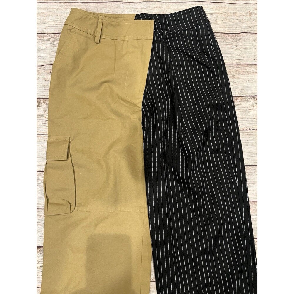 NWT Choosy "Day and Night" two-tone color block pants Tab and Pinstripe Size 12 - Picture 2 of 8
